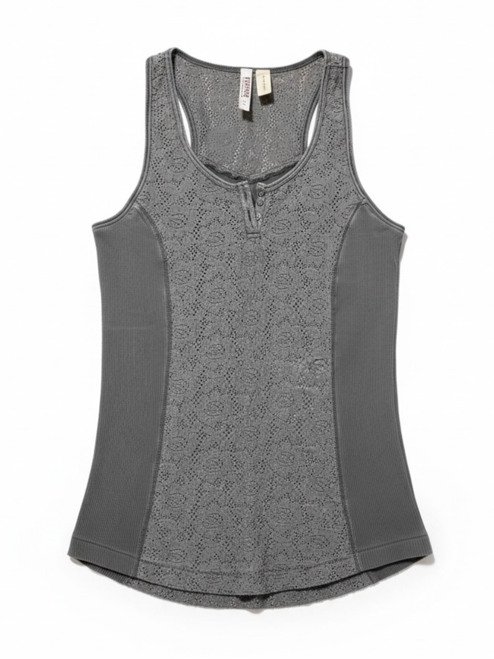 Mudd Gray Lace Detail Tank Top – Size Large